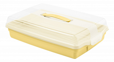 Тортниця Curver 29,5х45х11,1 см прозора/жовта 758314