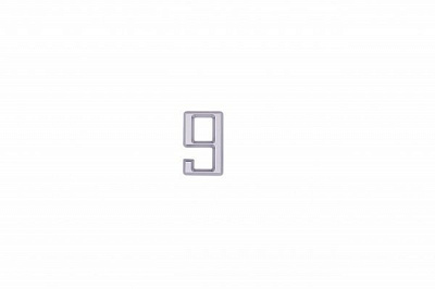 Цифра пластик срібний 60 мм Larvij LN6-PL60-MS #9