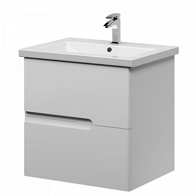 Тумба підвісна Aquarius Silver білий з умивальником Комо 60