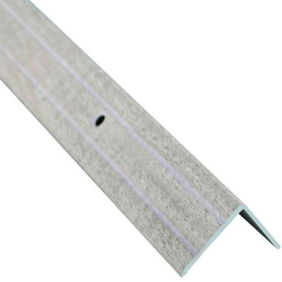 Порожек алюминиевый декорированный Braz Line рифленый с отверстиями 24,5х20x900 мм дуб беленый