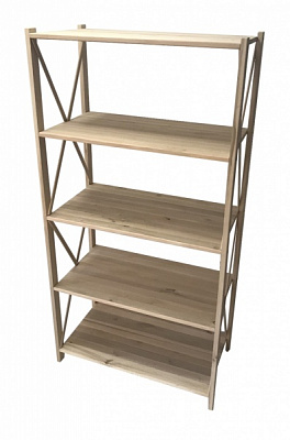 Этажерка LEVOR Wood Прованс 5 полок 1550x780x300 мм дерево светлое 
