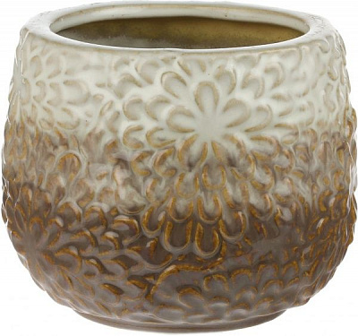 Кашпо керамическое круглый 1,2л бежевый (F0170) 
