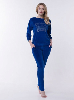 Костюм домашний женский Роксана Велюр 675/50080 р. XXL темно-синий 