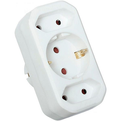 Разветвитель Underprice на 3 розетки с заземлением белый RM1-01/01-2