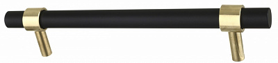 Ручка для мебели рейлинговая 128 мм черный/золото
