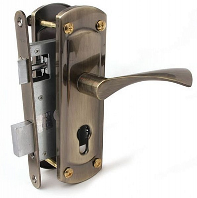 Замок врезной Apecs 14-55/58.1423-A-AB 58,5 мм бронзовый