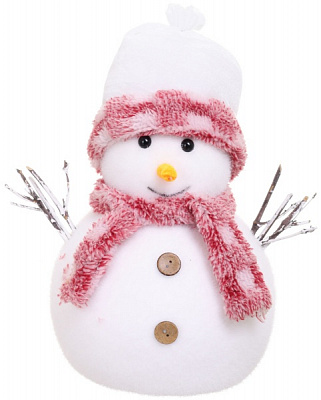 Декорация новогодняя Снеговик в шарфе и шапке в ассортименте EPI-RS1D454S 33 см 