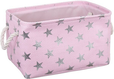 Корзинка с ручками Stars 34х23х20 см розовый