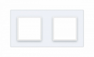 Рамка двомісна Livolo C7 універсальна біле скло C7-SR/SR-11