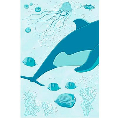 Декор Golden Tile Акваріум М86301 бірюзовий 200x300 мм