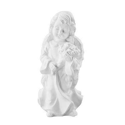 Статуэтка Decoline Ангелочек с букетом белый (гипс) AN0617(G) 17 см 