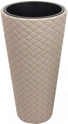 Горщик пластиковий Prosperplast Matuba slim 2 в 1 круглий 57л мокко (71370-7529)