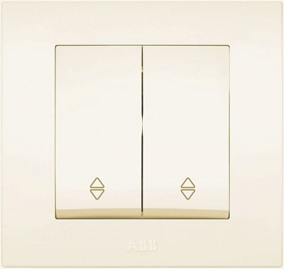 Вимикач прохідний двоклавішний ABB Cosmo без підсвітки 10 А кремовий 619-010300-211