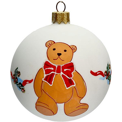 Кулька новорічна 1503 біла матова 80 мм