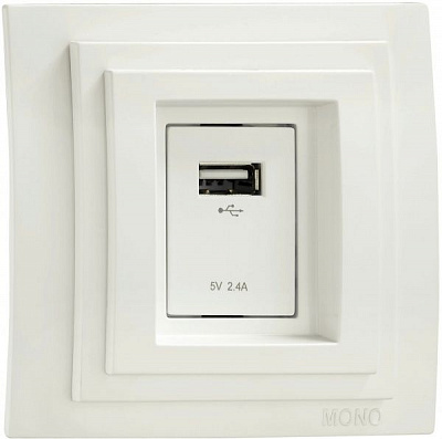 Розетка USB Mono Larissa білий 103-191905-177