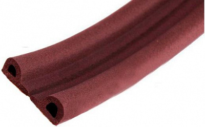 Уплотнитель самоклеящийся P-образный резиновый двойной 9х5,5 мм коричневый 