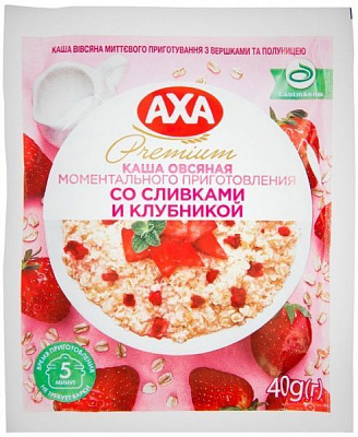Каша AXA со сливками и клубникой 