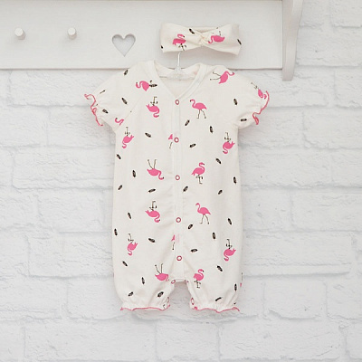 Песочник для девочки Blanka Фламинго р.86 белый 12991 