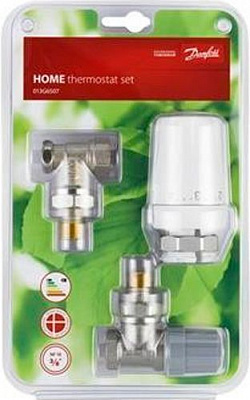 Комплект термостатических кранов радиаторный Danfoss RTW/RA-FN/RLV-S DN15 угловой RA-FN