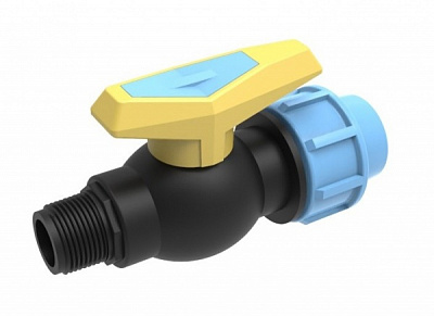 Кран кульовий SantehPlast цільнолитий D 20 ЗВ 1/2'' (PP)
