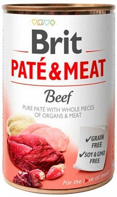 Консерва Brit Care Pate & Meat з яловичиною, 400г, для собак