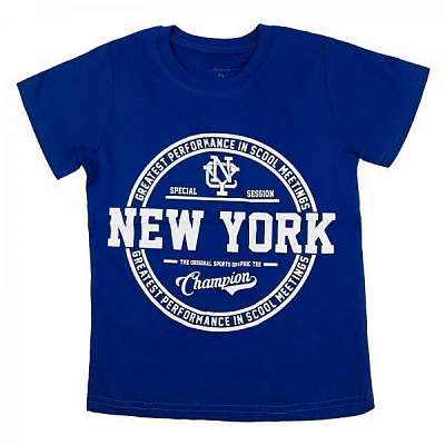 Футболка для мальчика AKKU New York р.128 синий 9164 