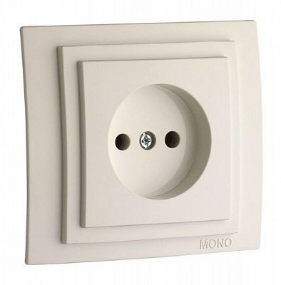 Розетка без заземления Mono Larissa без крышки крем 103-171722-116