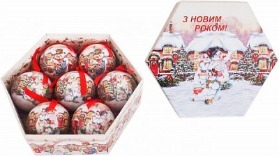 Набор игрушек Шар расписной 299-75535C/S-7 d75 мм 7 шт./уп. 