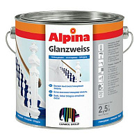 Эмаль Alpina Glanzweiss белая 2.5 л
