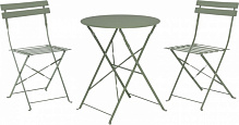 Комплект мебели светло-зеленый стол D60х71 см + 2 кресла 41х45х81 см CK9200540