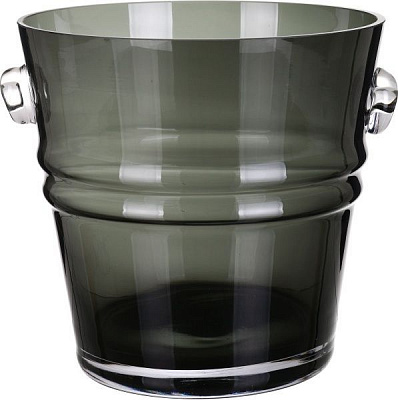 Ваза стеклянная серая Баскет 24х24.8 см Wrzesniak Glassworks