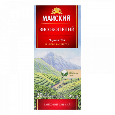 Чай черный байховый мелкий Высокогорный 20х1.8г 20 шт. 36 г 