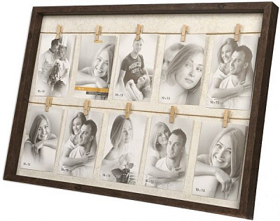 Мультирамка Velista 12B-10B на 10 фото 10x15 см коричневий