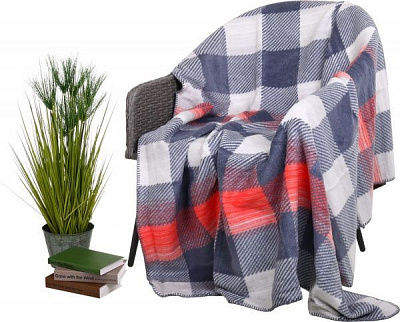 Плед check red 150x200 см сірий Sesli Tekstil