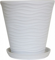 Горшок керамический Ориана-Запорожкерамика Новая Волна №2 крошка фигурный 9,5 л белый 