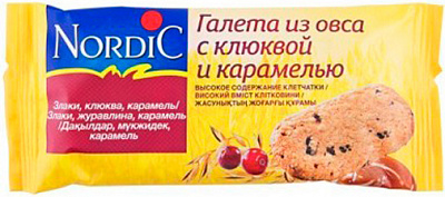 Печиво NordiC Галета з вівса з журавлиною і карамеллю 30 г