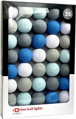 Электрогирлянда Котоновые шарики BLUE лампа накаливания 35 ламп 