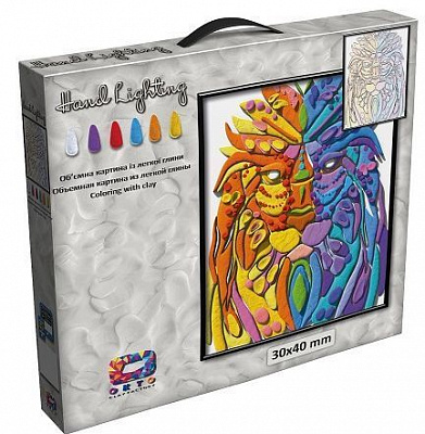 Картина из легкой глины Handlighting Лев OKTO 