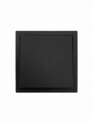 Механізм вимикача прохідний одноклавішний HausMark Juna без підсвітки чорний