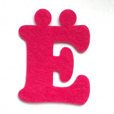 Буква Ё 2 мм, 5,5 см рожевий