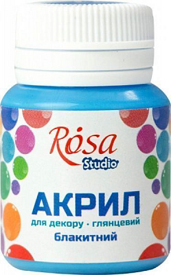 Акрил для декора Голубой глянцевый 21011 20 мл Rosa Studio