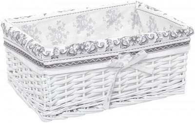 Корзина плетеная с текстилем 42x30x17 см HQ13-53AB-3 