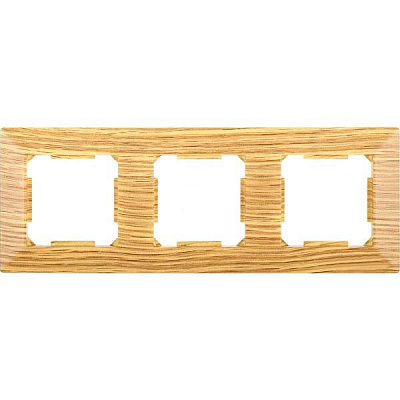 Рамка трехместная HausMark Alta горизонтальная дуб SNG-FRP.SQ20G3-6/Oak