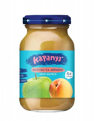 Пюре Карапуз из яблок и абрикосов без сахара 170 г 