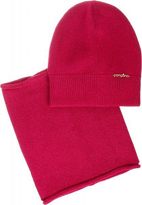Комплект шапка + снуд Pompona для девочек р.52-54 малиновый 20 Z P 51 k 