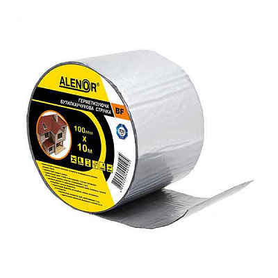 Стрічка герметизуюча Alenor BF бутилова 100 мм x 10 м алюминиевая