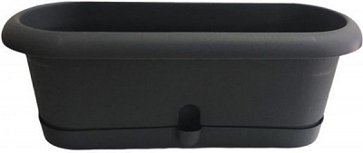 Горщик пластиковий Form Plastic Лотос-30 овальний 2л антрацит (0180-014)