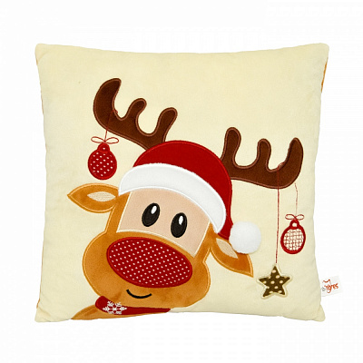 Подушка декоративна Tigres Різдвяне оленятко 33х33х10 см мульті ПД-0357