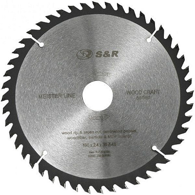 Пиляльний диск S&R WoodCraft 190x30x2.4 Z48 238048190