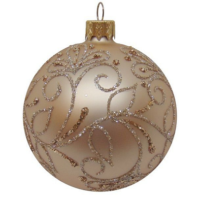 Куля новорічна d80 с золотим малюнком 9677/30797